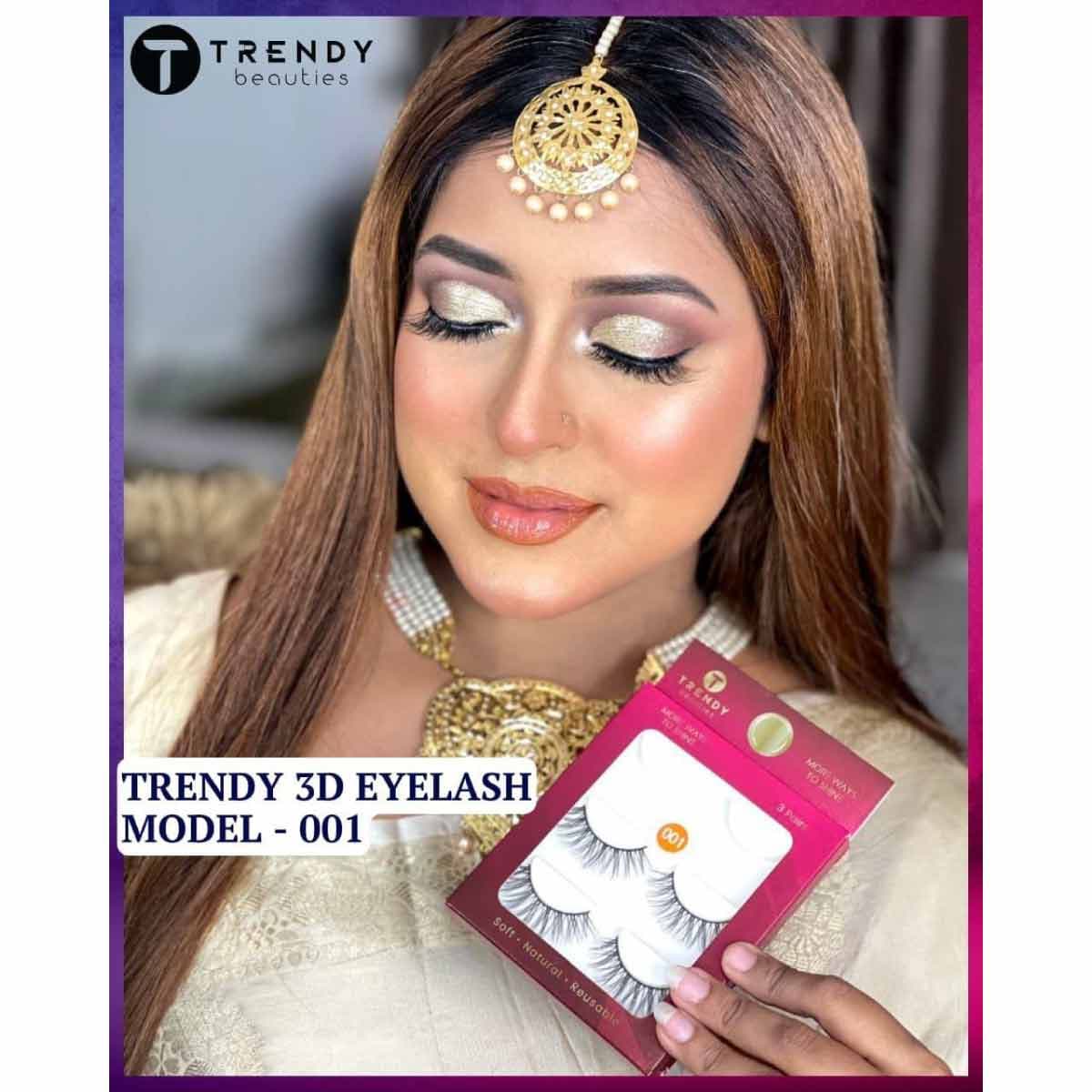 Trendy Beauty 3 Pair Eyelash - 001