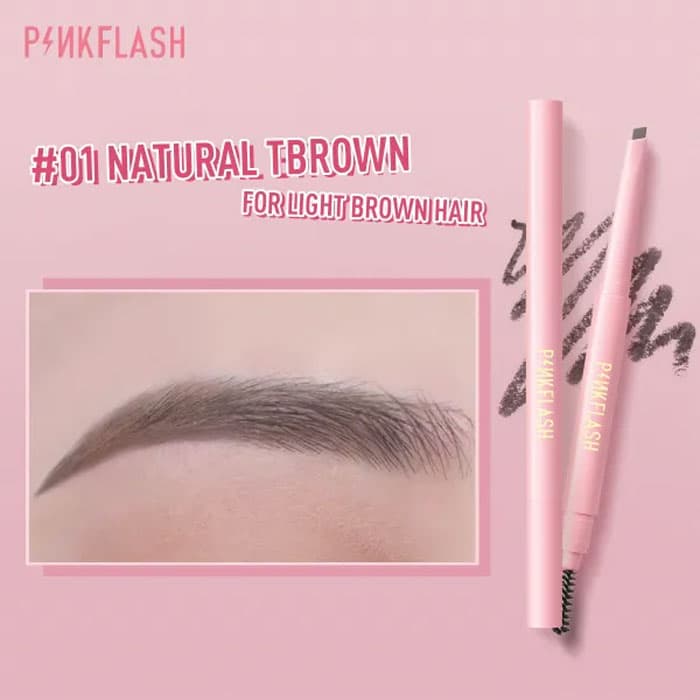 E09 Pink Flash Waterproof Auto Eyebrow Pencil