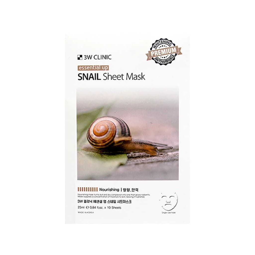 3W Clinic Essential Up Snail Sheet Mask