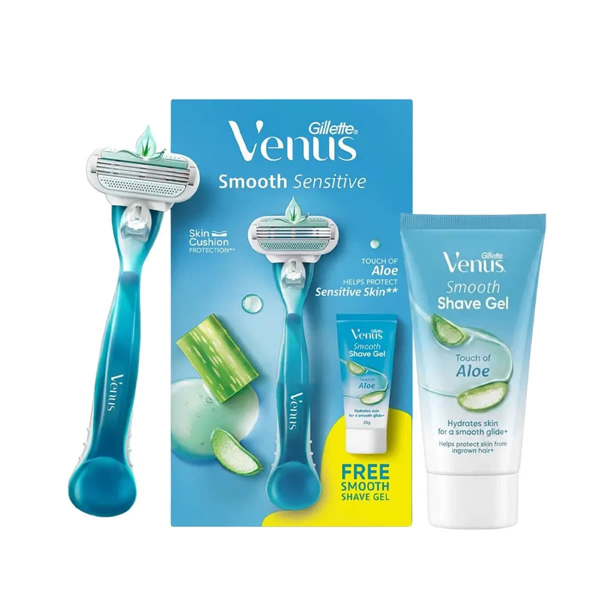 Gillette Venus Smooth Sensitive Razor for Women (Free Shave Gel)