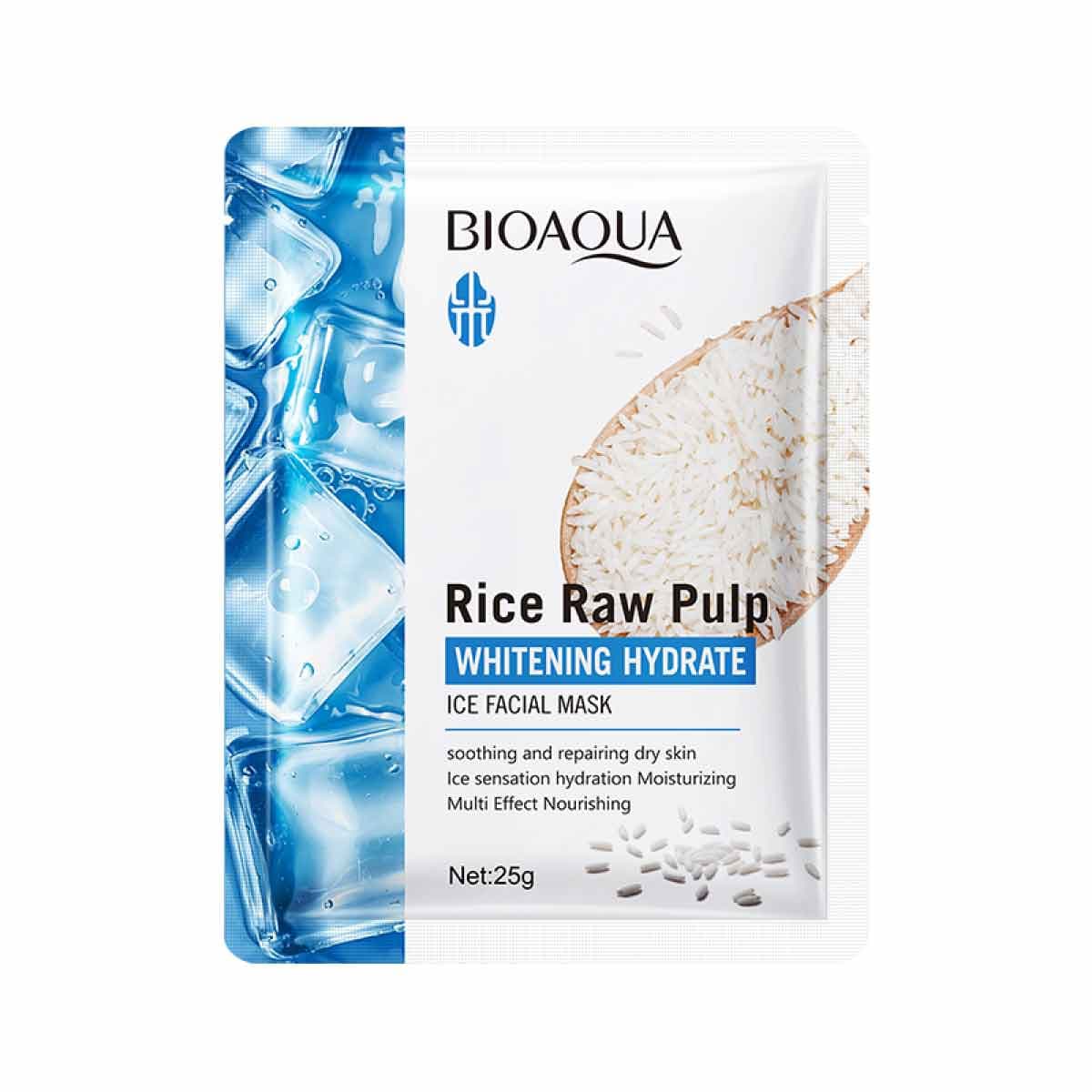 Bioaqua Rice Raw Pulp Whitening Hydrate Ice Facial Mask