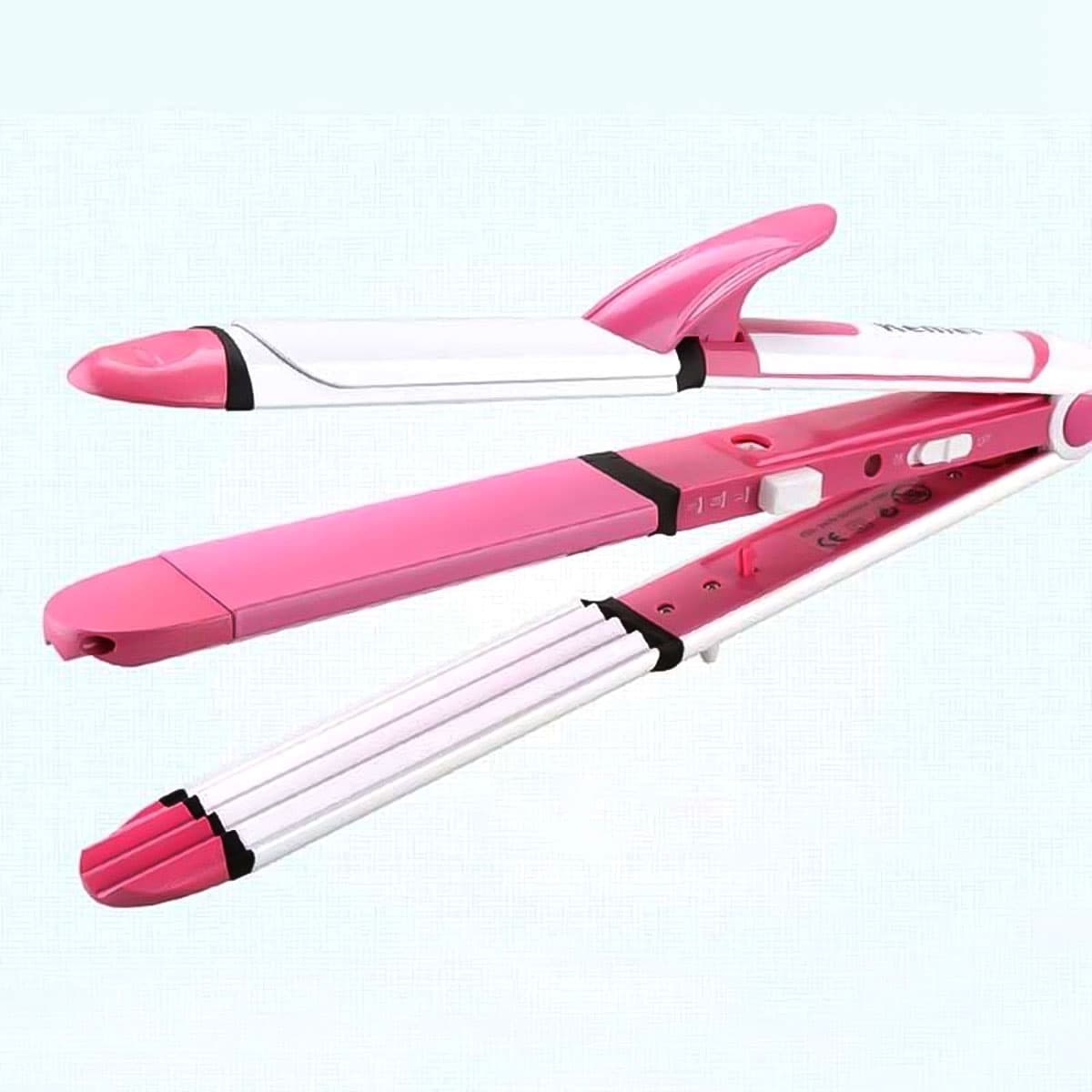 Kemei KM-1291 Professional 3 In1 Hair Straightener Curler Crimper Iron
