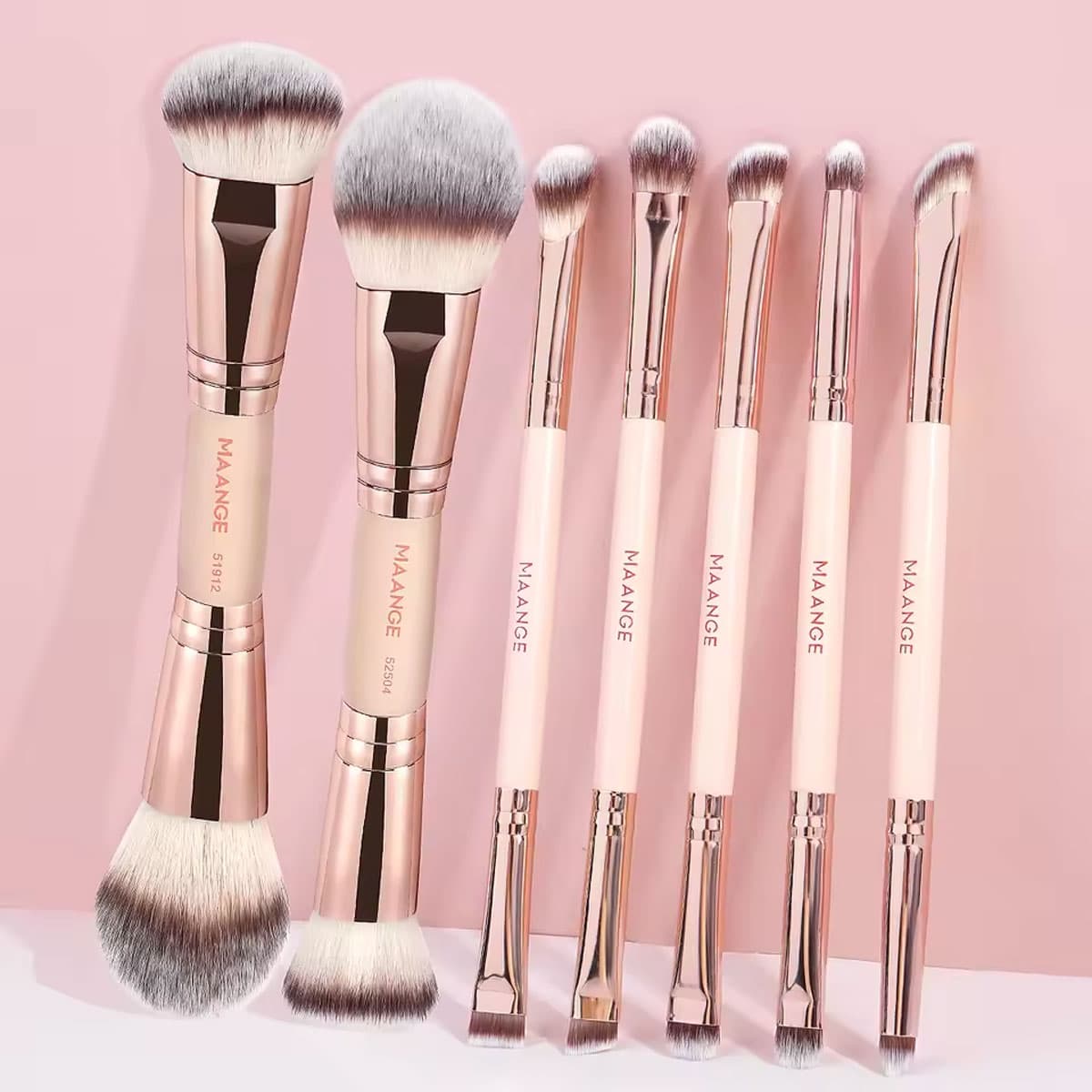 Maange 7 Pcs Face & Eye Makeup Brush Set
