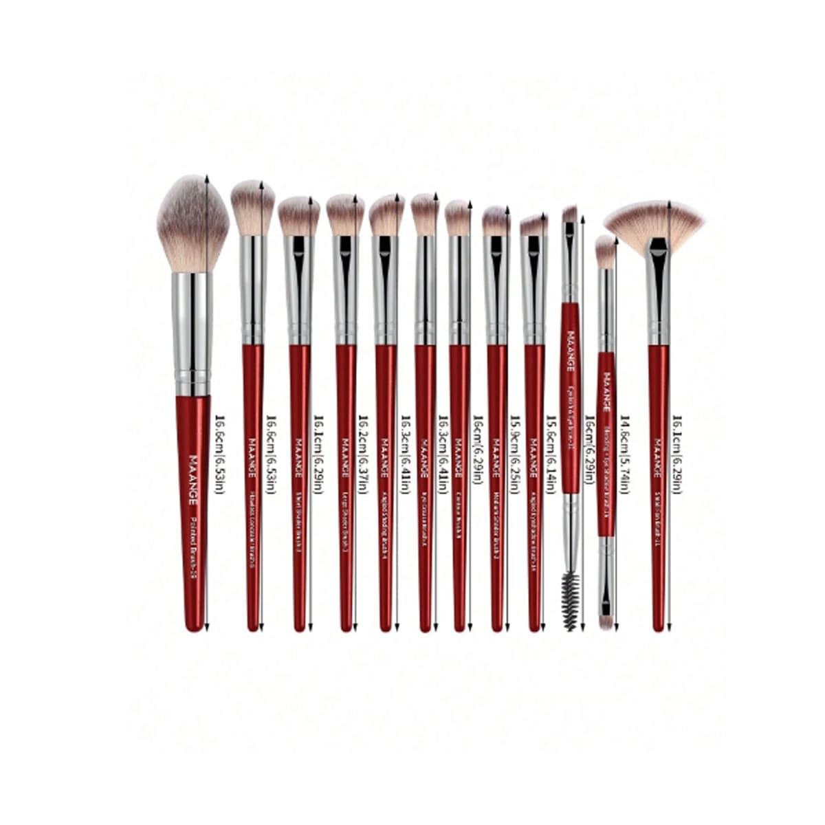 Maange 12 Pcs Makeup Brush Set-Red