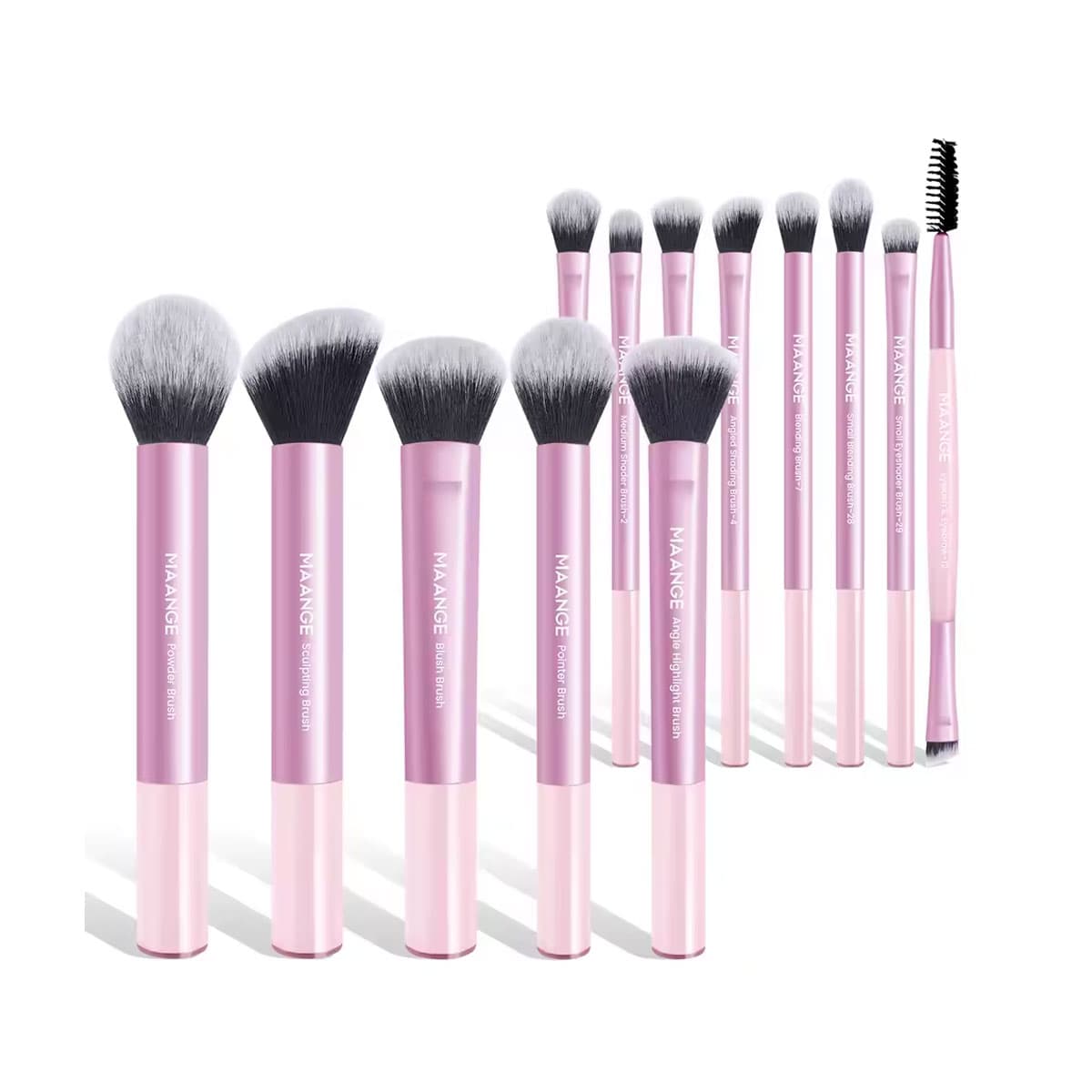 Maange 13 Pcs Premium Brush Set Pink With Pouch