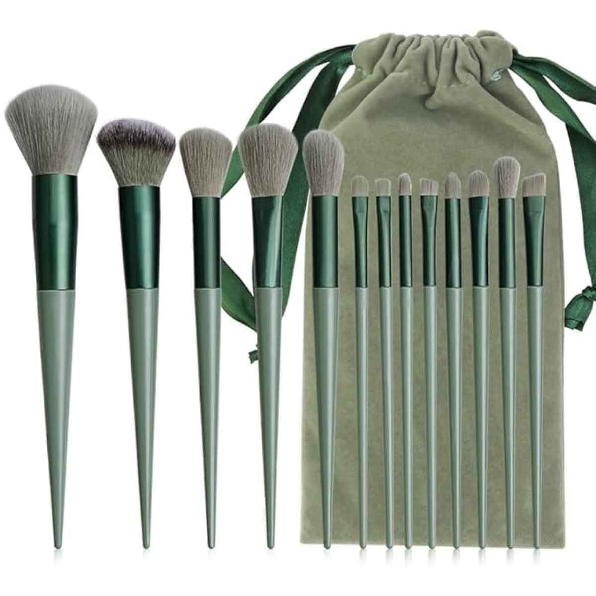 Maange 13pcs Brush Set With Bag (Matcha Green)