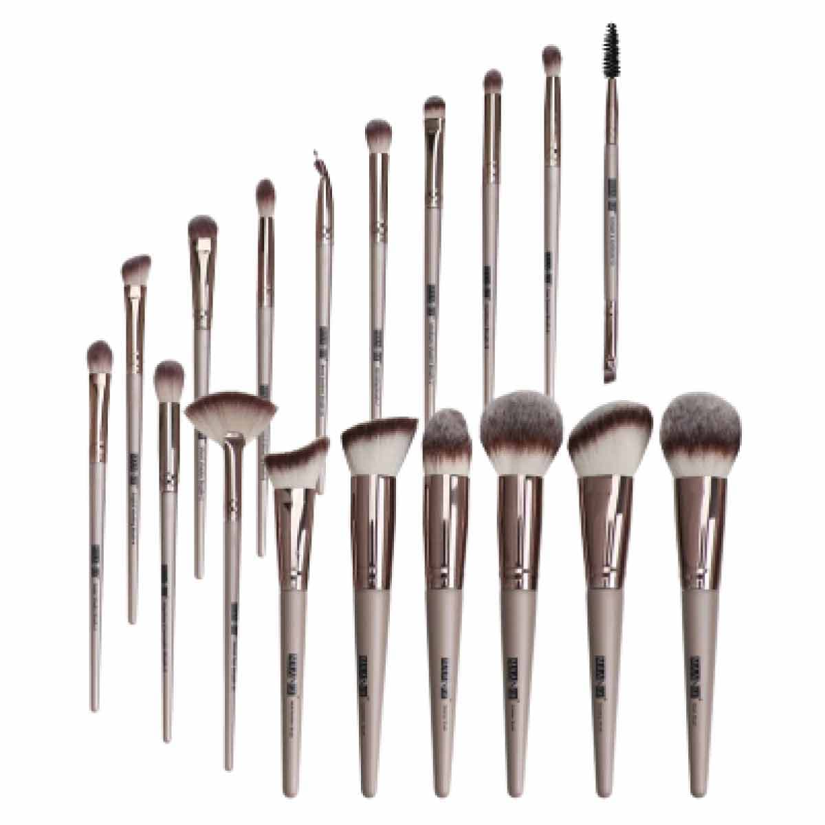 Maange 18 Pcs Makeup Brushes Set Professional Brush Set (Brown)