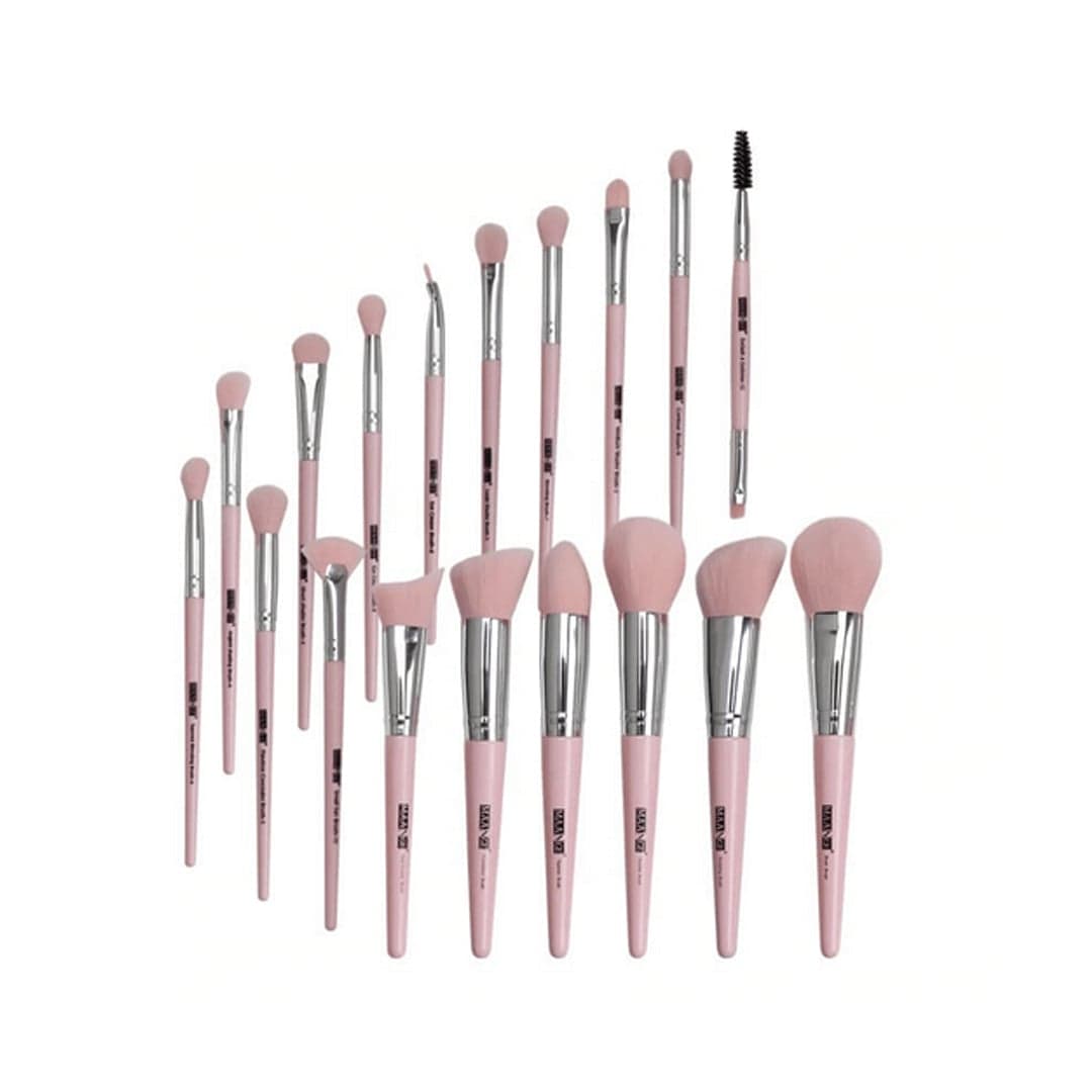 Maange 18 Pcs Makeup Brushes Set Professional Brush Set (Pink)