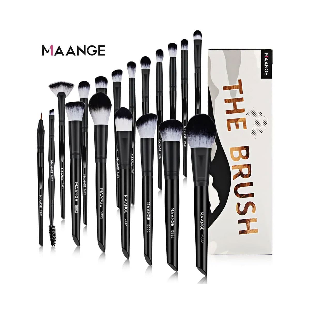Maange 18 Pcs The Brush Set (Black)