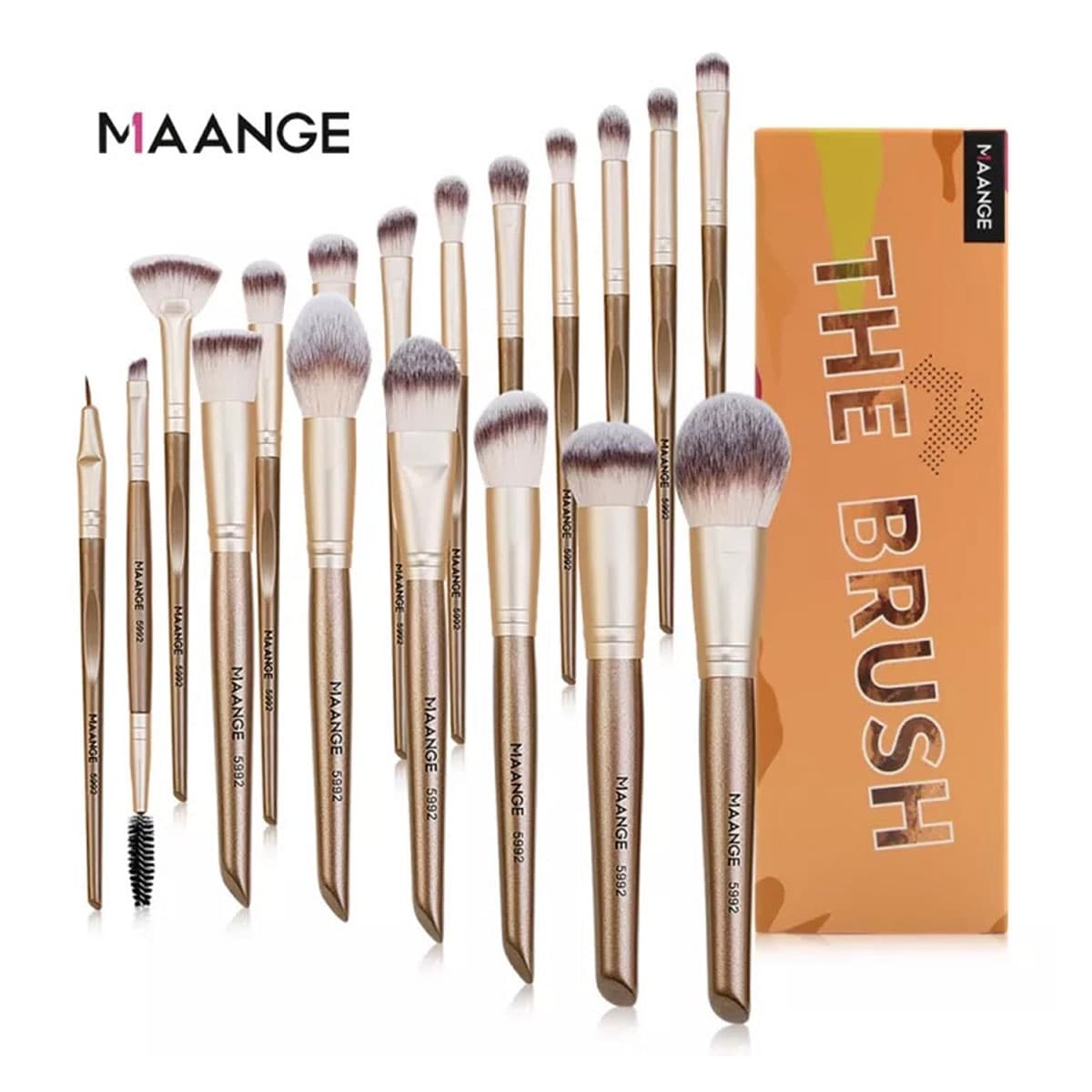 Maange 18 Pcs The Brush Set (Golden)