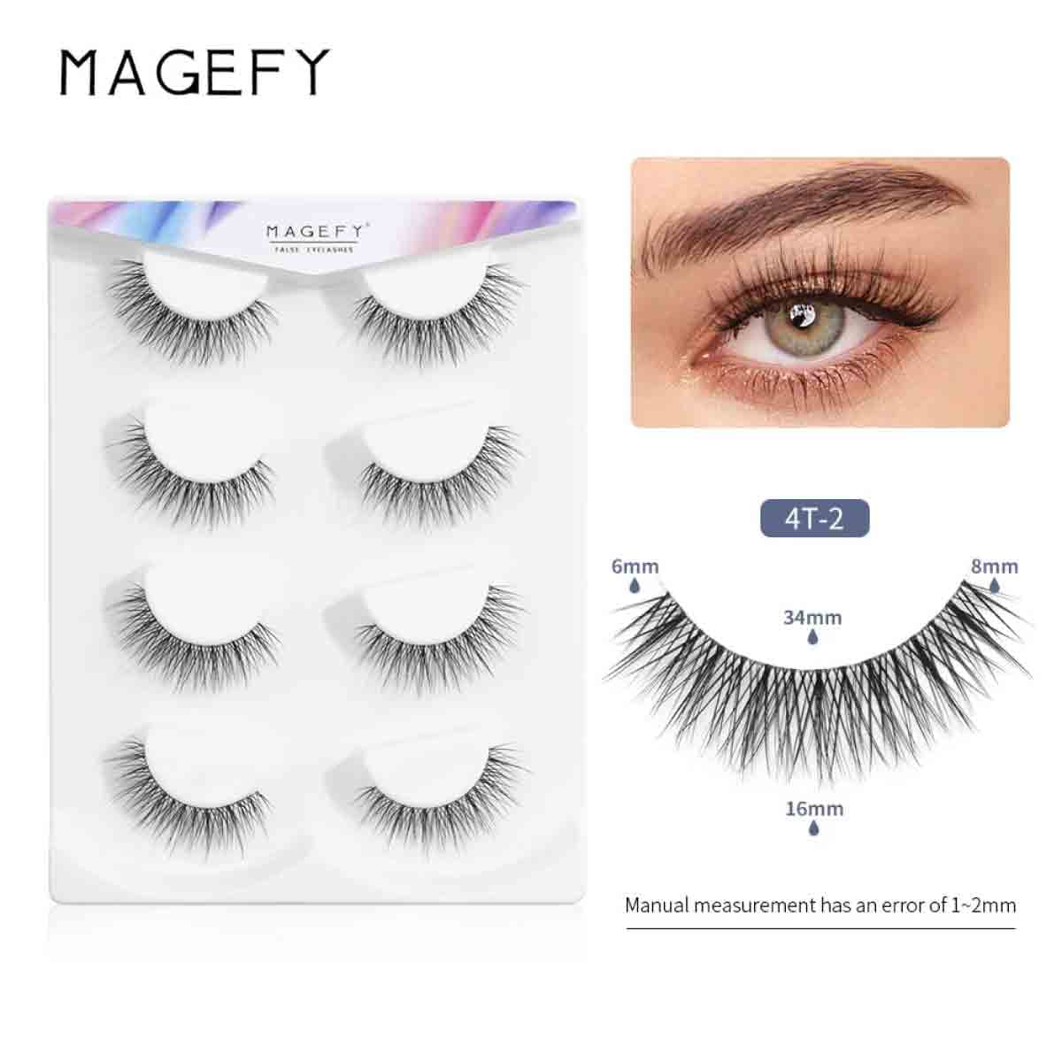 Magefy 4 Pair Eyelash (4T-2)