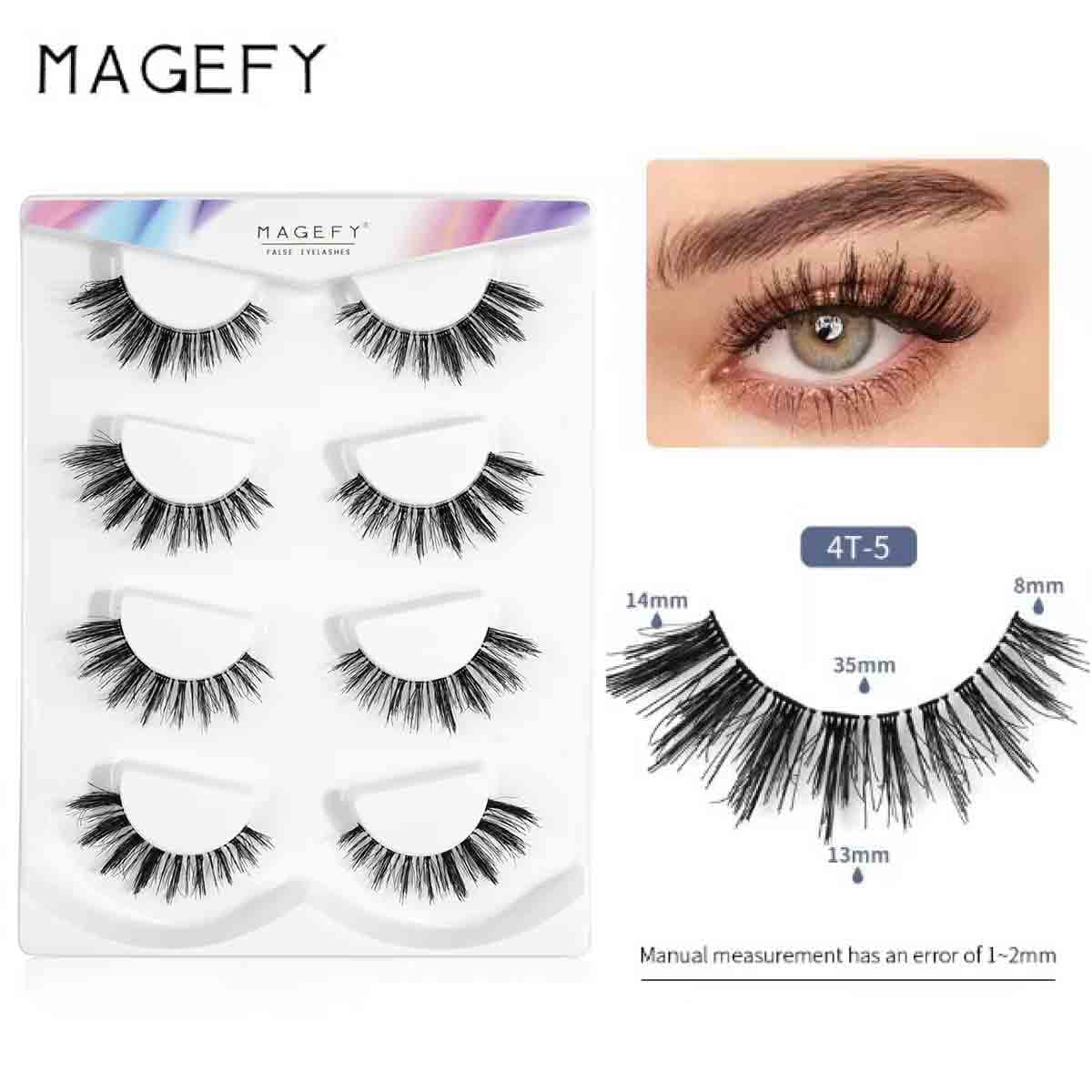 Magefy 4 Pair Eyelash (4T-5)