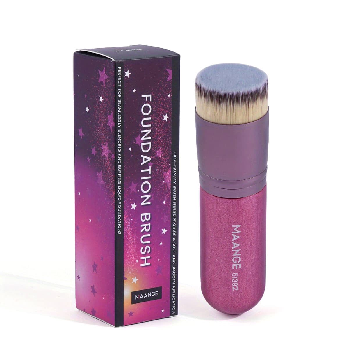 Maange Single Flat Top Foundation Brush - Violet Purple