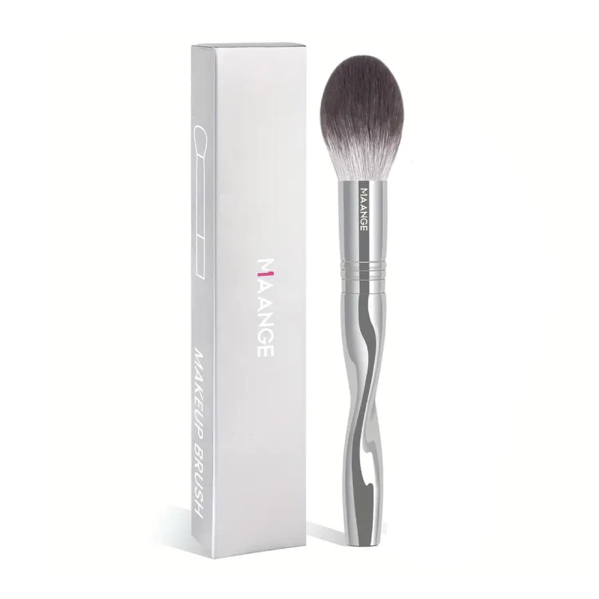 Maange Single Powder Brush With Box - Silver