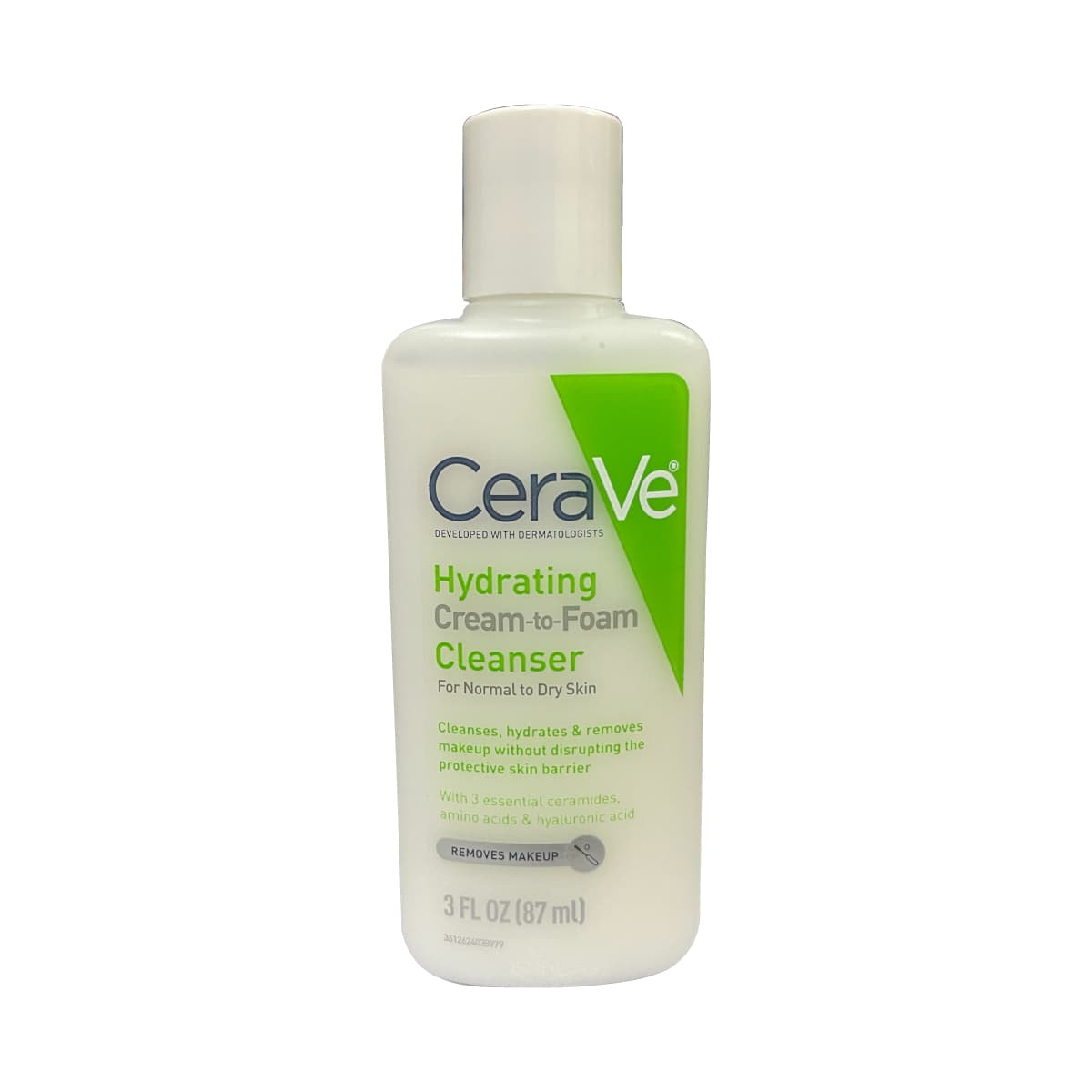 CeraVe Hydrating Cream-to-Foam Cleanser For Normal to Dry Skin (USA Variant)