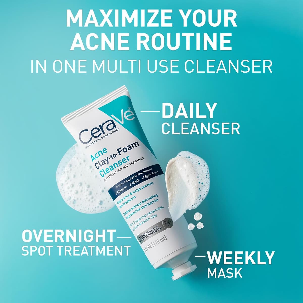 Cera Ve Acne Clay to Foam Cleanser