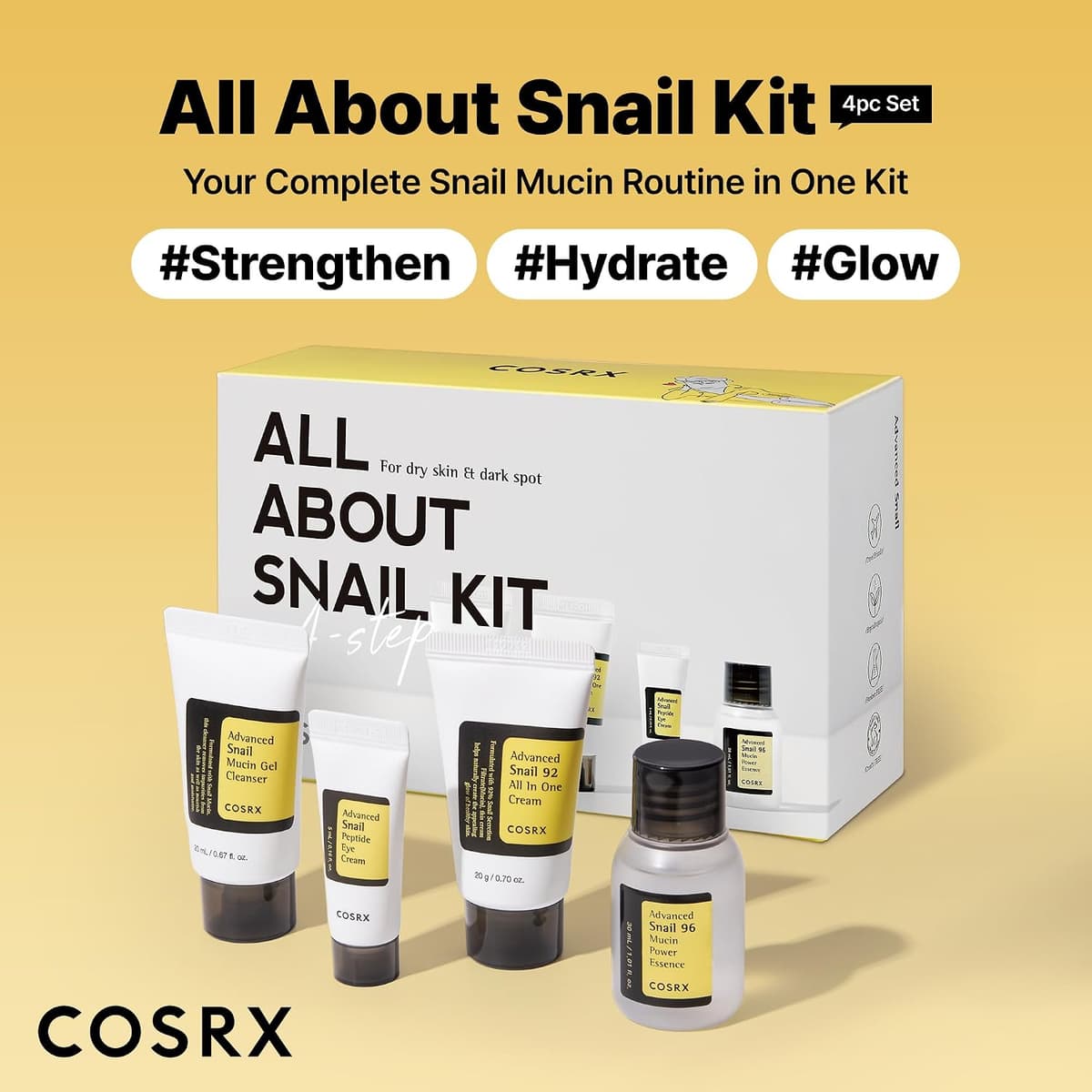 Cosrx All About Snail Kit (4-step) For Dry Skin & Dark Spot