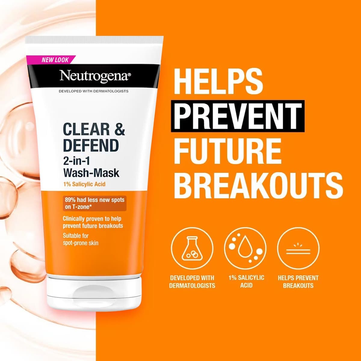 Neutrogena® Clear & Defend 2 in 1 Wash-Mask