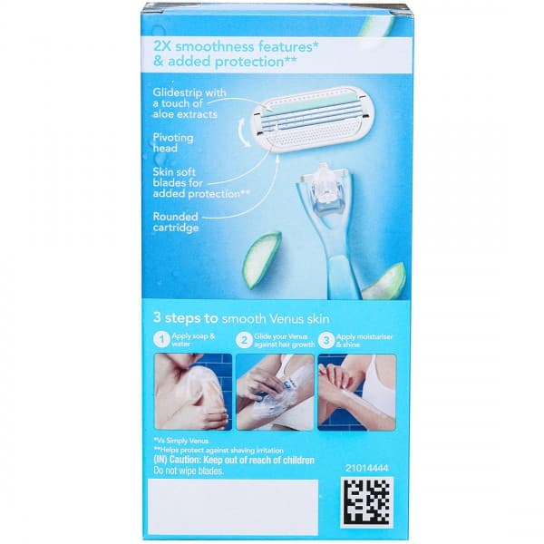 Gillette Venus Smooth Sensitive Glide Strip with Aloe Extracts Razor