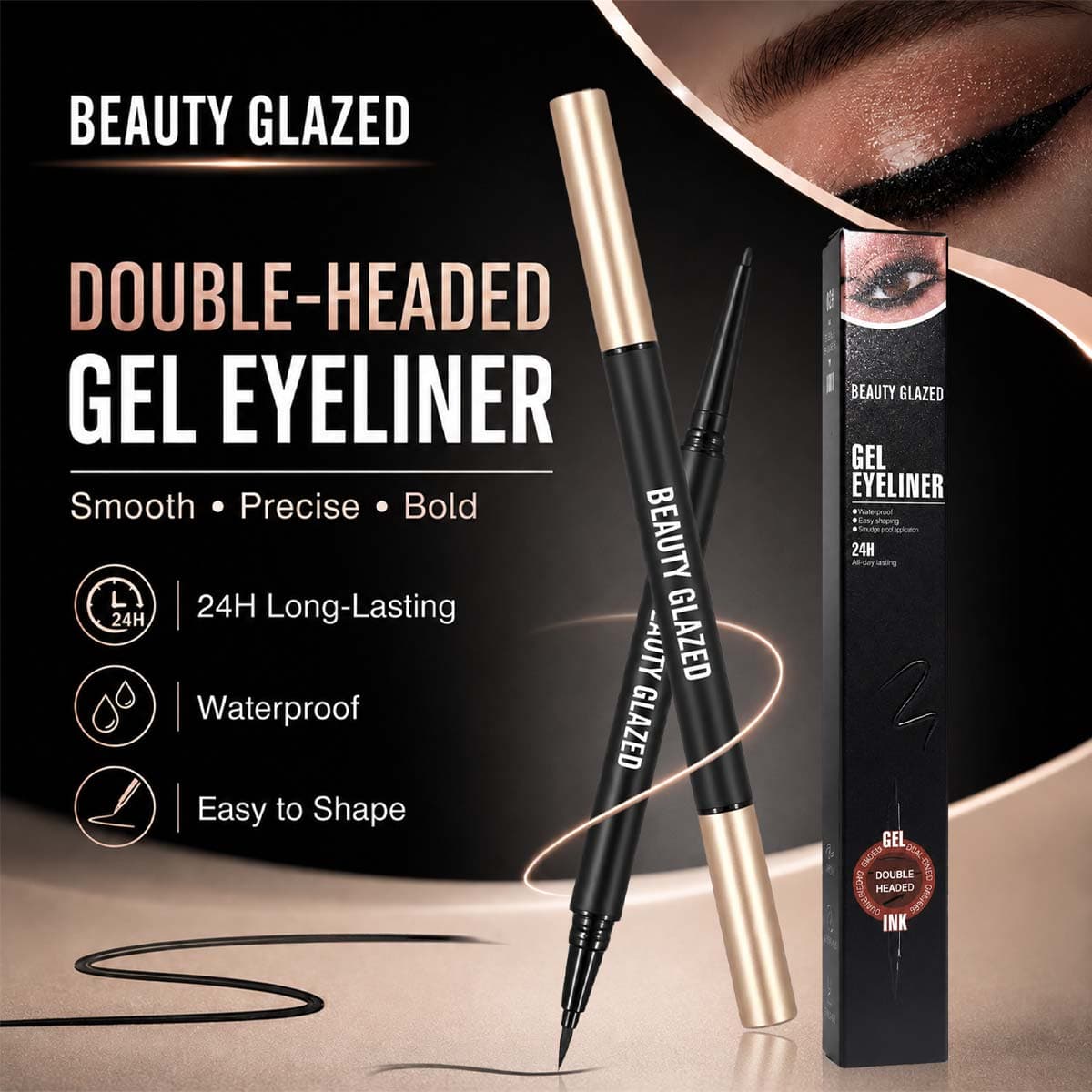 Beauty Glazed Stereoscopic Gel Ink Dual Ended Eyeliner