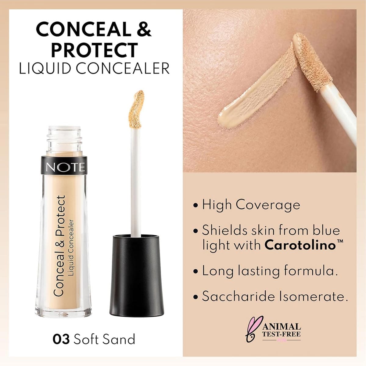 Note Conceal & Protect Liquid Concealer (Soft Sand)