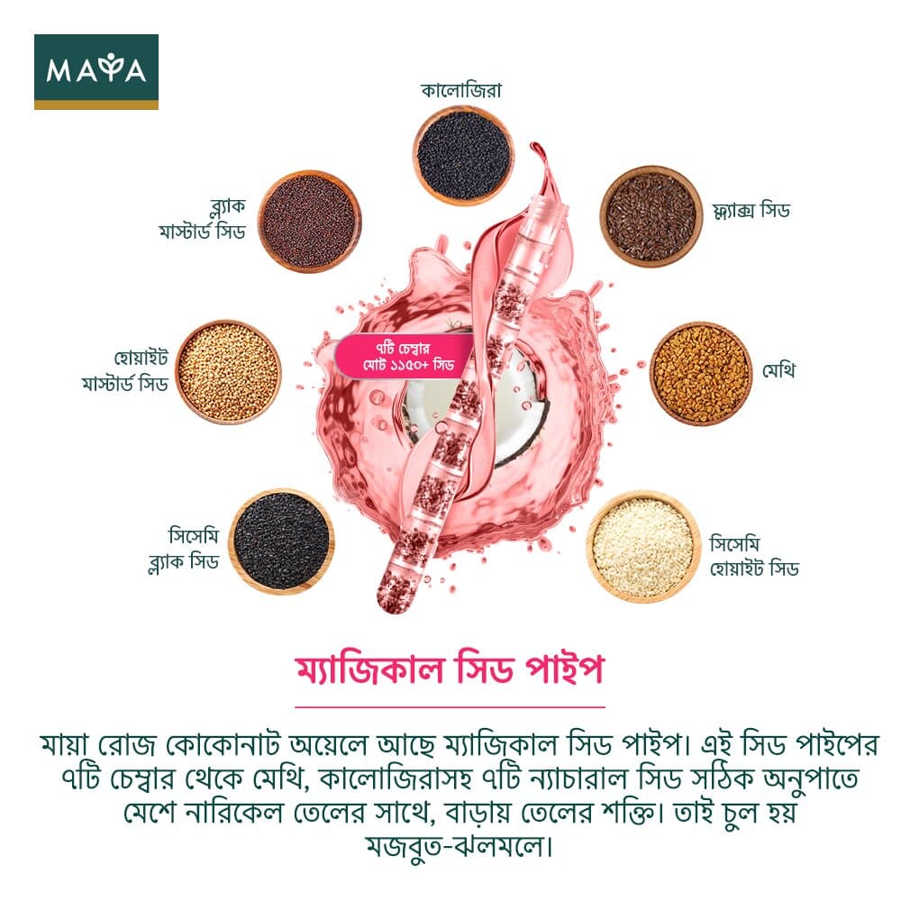 MAYA Rose Coconut Hair Oil