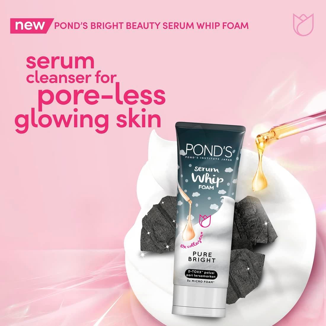 Ponds Pure Bright Serum Whip Foam Face Wash (Indonesian Variant)