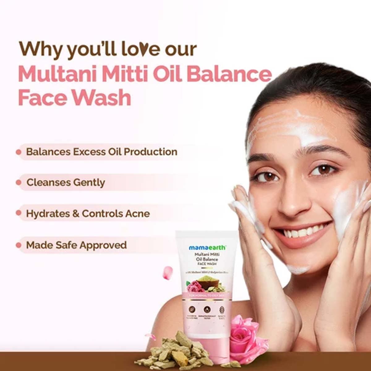 Mamaearth Multani Mitti Oil Balance Face Wash For Normal to Oily Skin