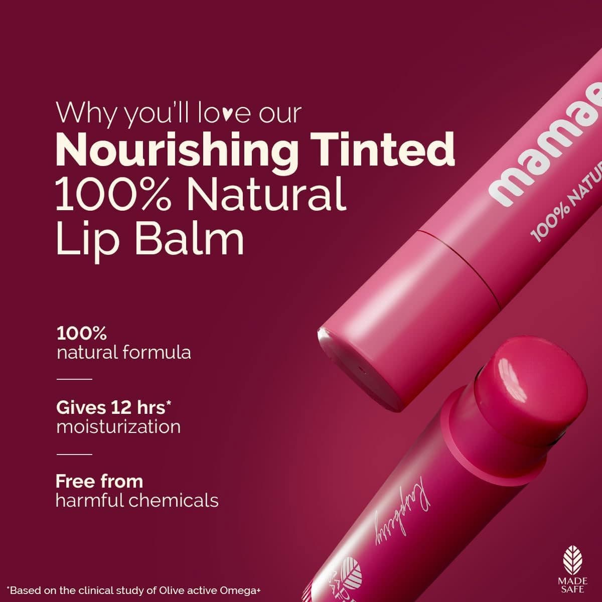Mamaearth Nourishing Tinted Lip Balm With Vitamin E & Raspberry