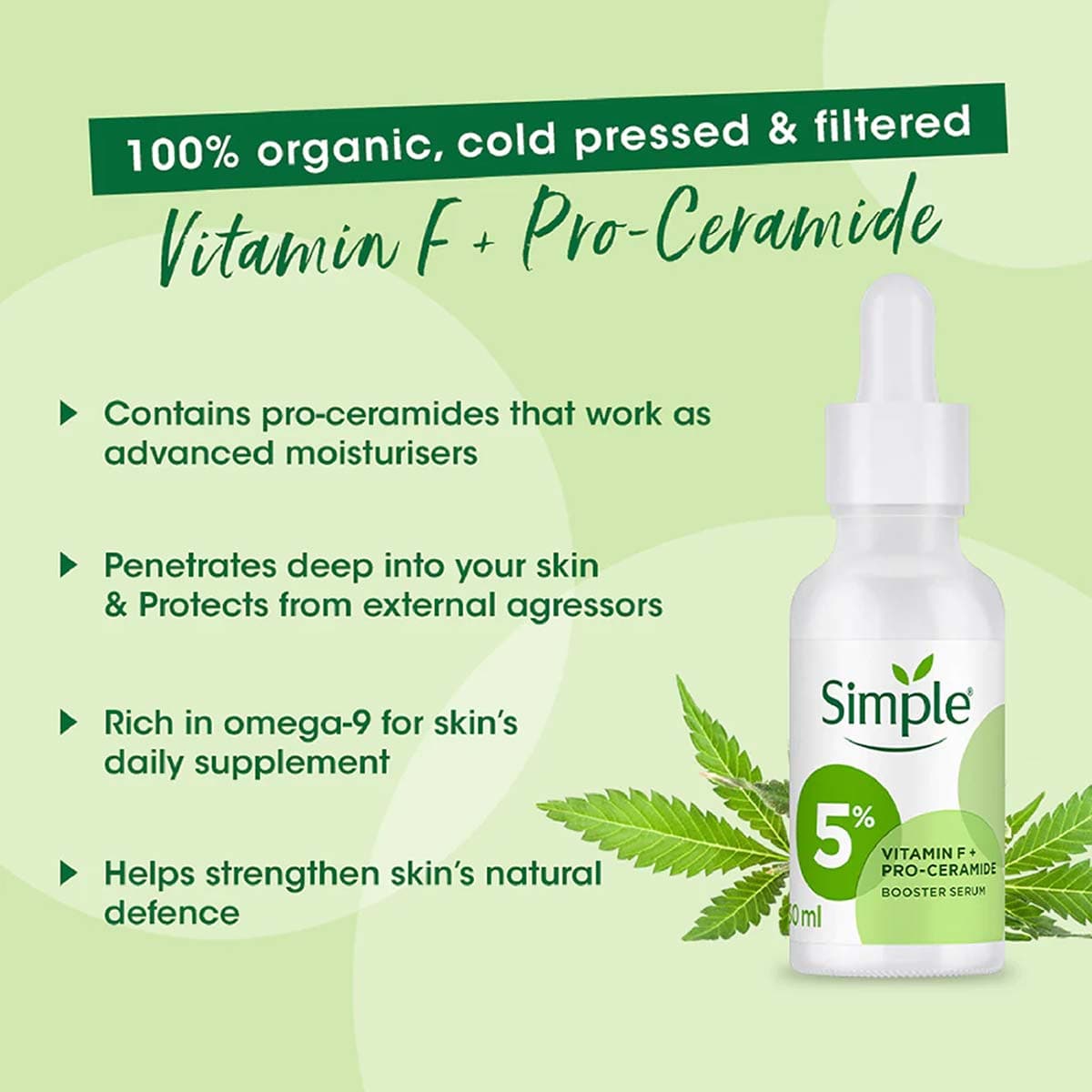 Simple 5% Vitamin F + Pro Ceramides Booster Serum