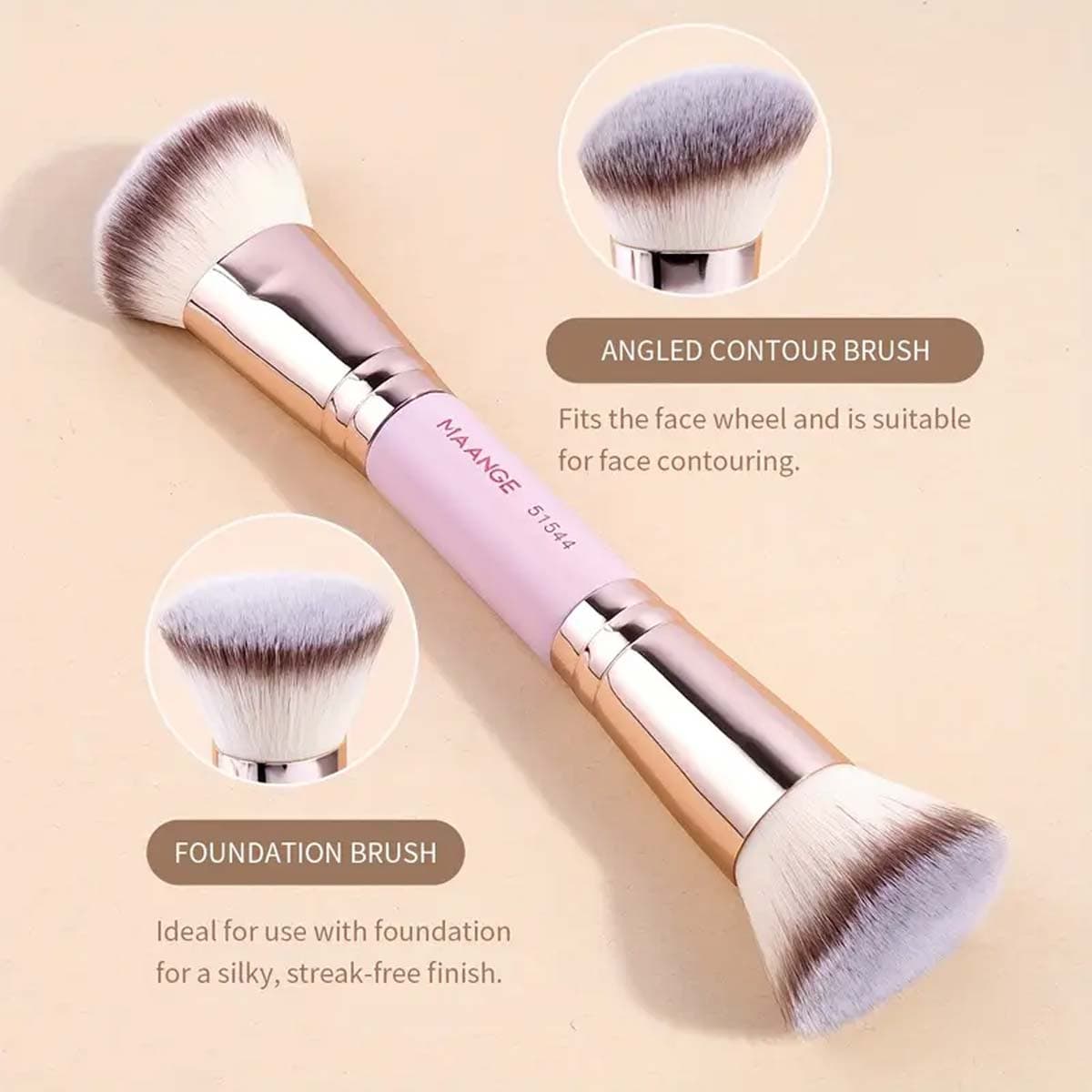Maange Single Double-ended Foundation Makeup Brush With Box