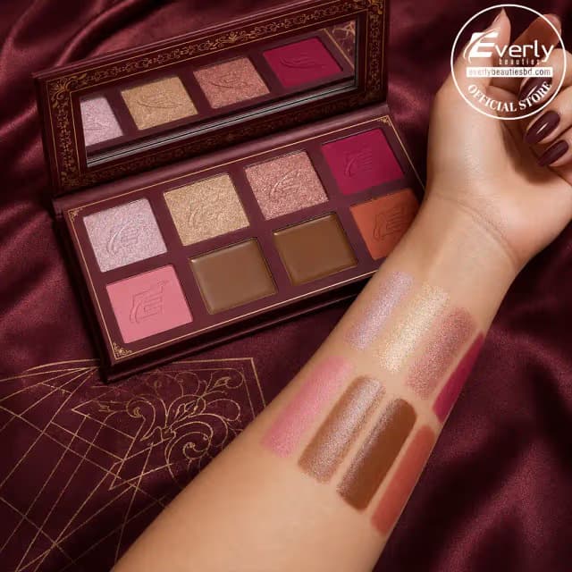 Everly Beauties Signature Luxe Face & Eye Palette - Blush, Highlighter & Contour
