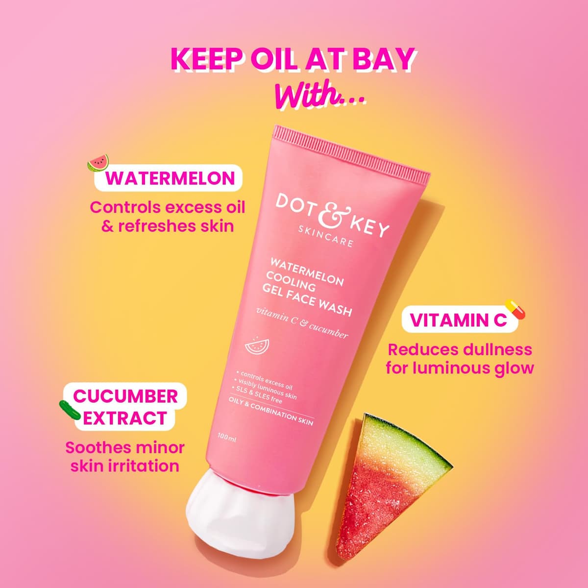 Dot & Key Watermelon Cooling Gel Face Wash