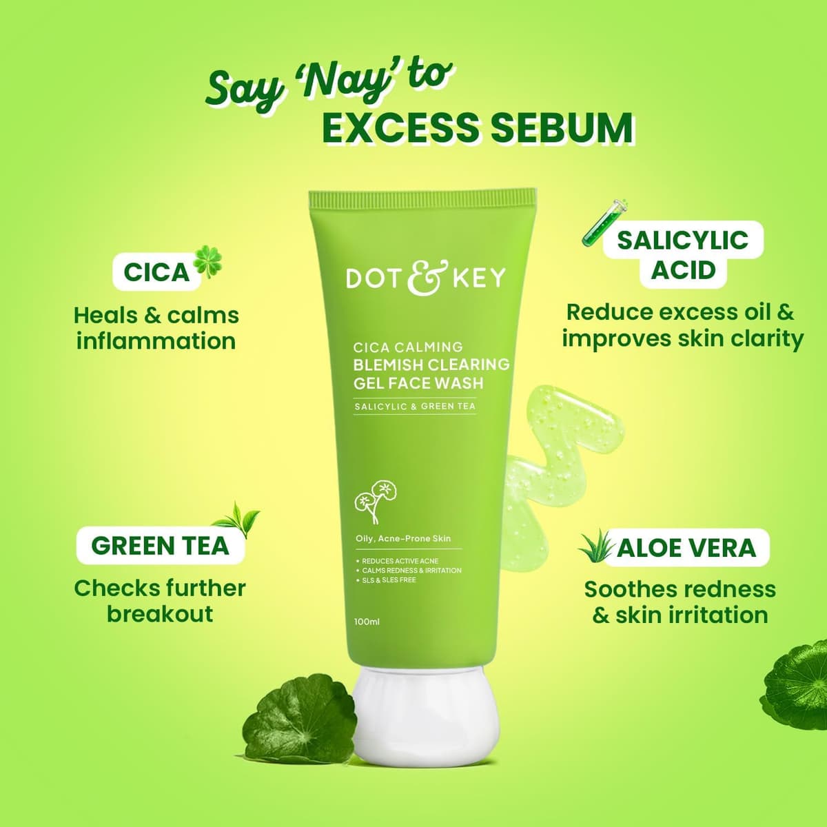 Dot & Key Cica Calming Blemish Clearing Gel Face Wash