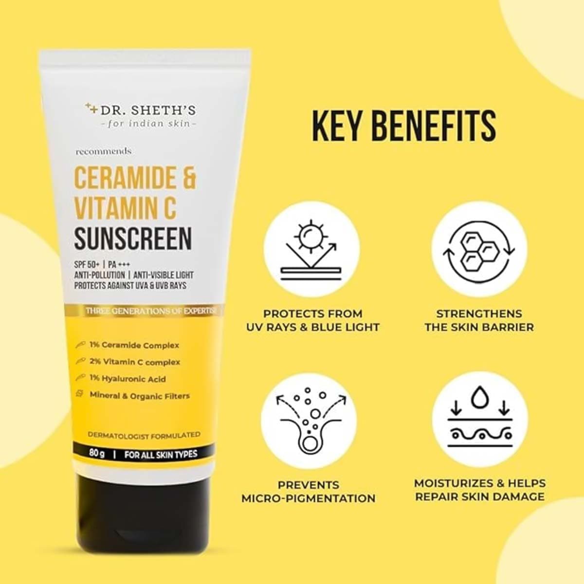 Dr. Sheths Ceramide+Vitamin C Sunscreen SPF 50