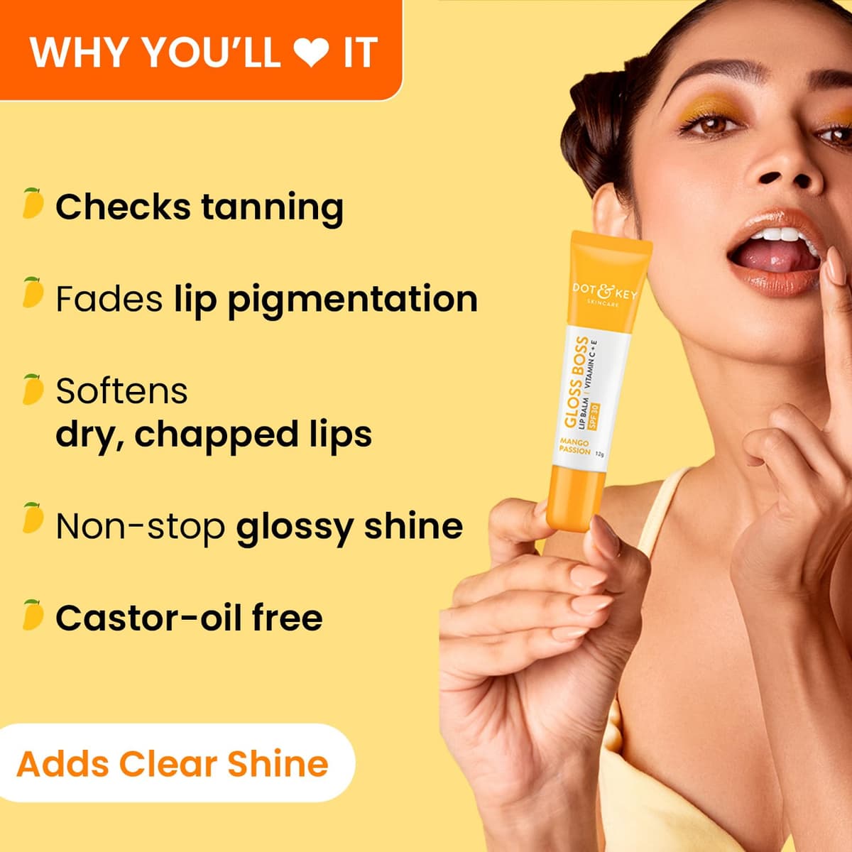 Dot & Key Gloss Boss Vitamin C + E Lip Balm with SPF 50 (Mango Passion)