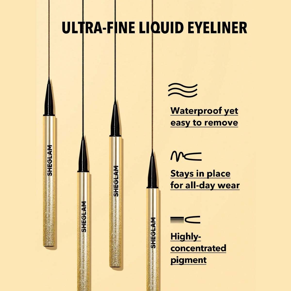 Sheglam Line & Define Waterproof Liquid Eyeliner - Black