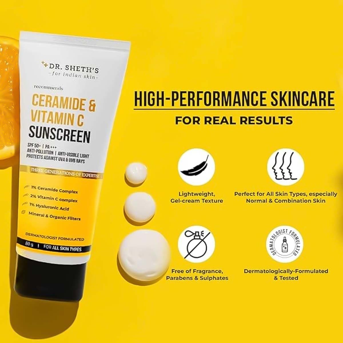 Dr. Sheths Ceramide+Vitamin C Sunscreen SPF 50
