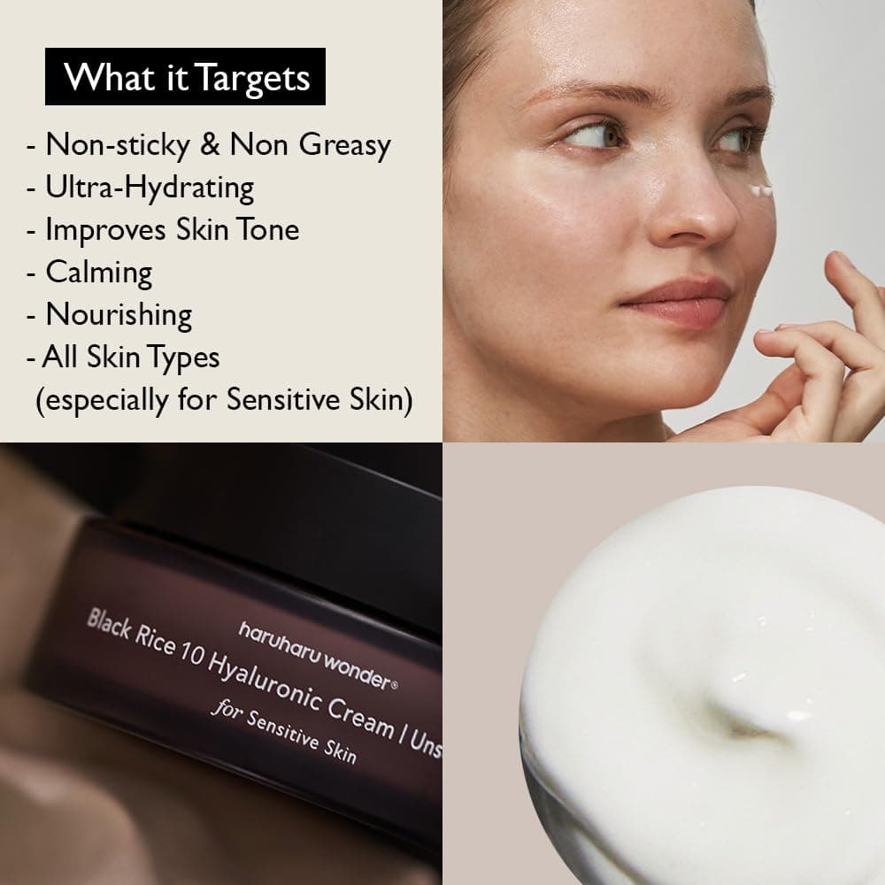 haruharu Black Rice 10 Hyaluronic Cream For Sensitive Skin