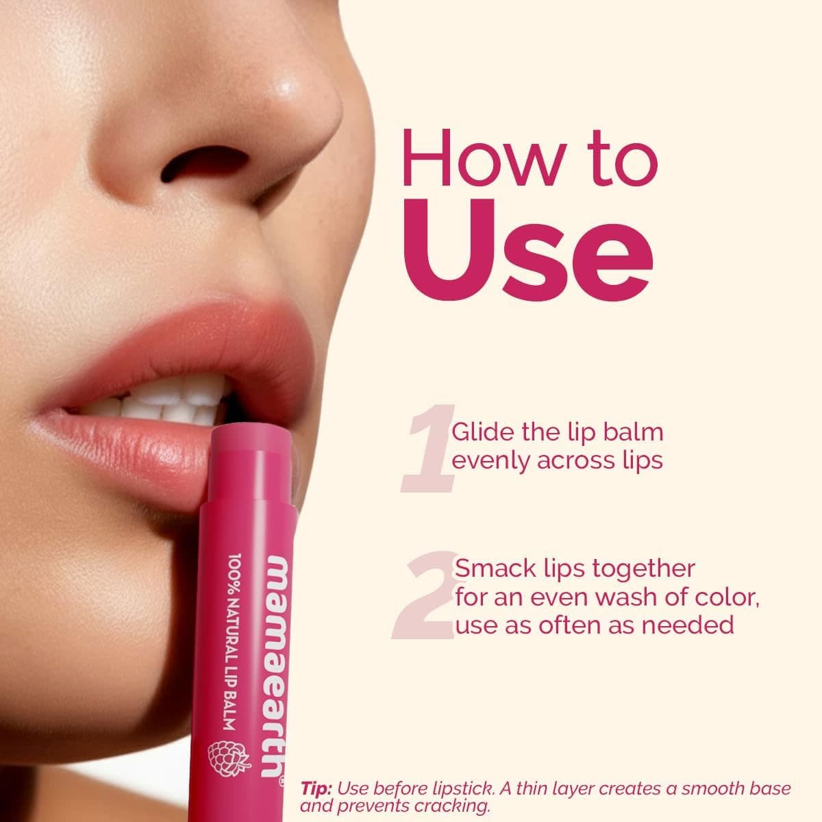 Mamaearth Nourishing Tinted Lip Balm With Vitamin E & Raspberry