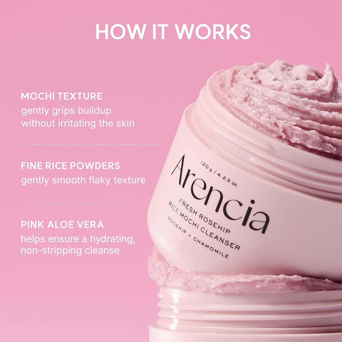Arencia Fresh Rosehip Rice Mochi Cleanser