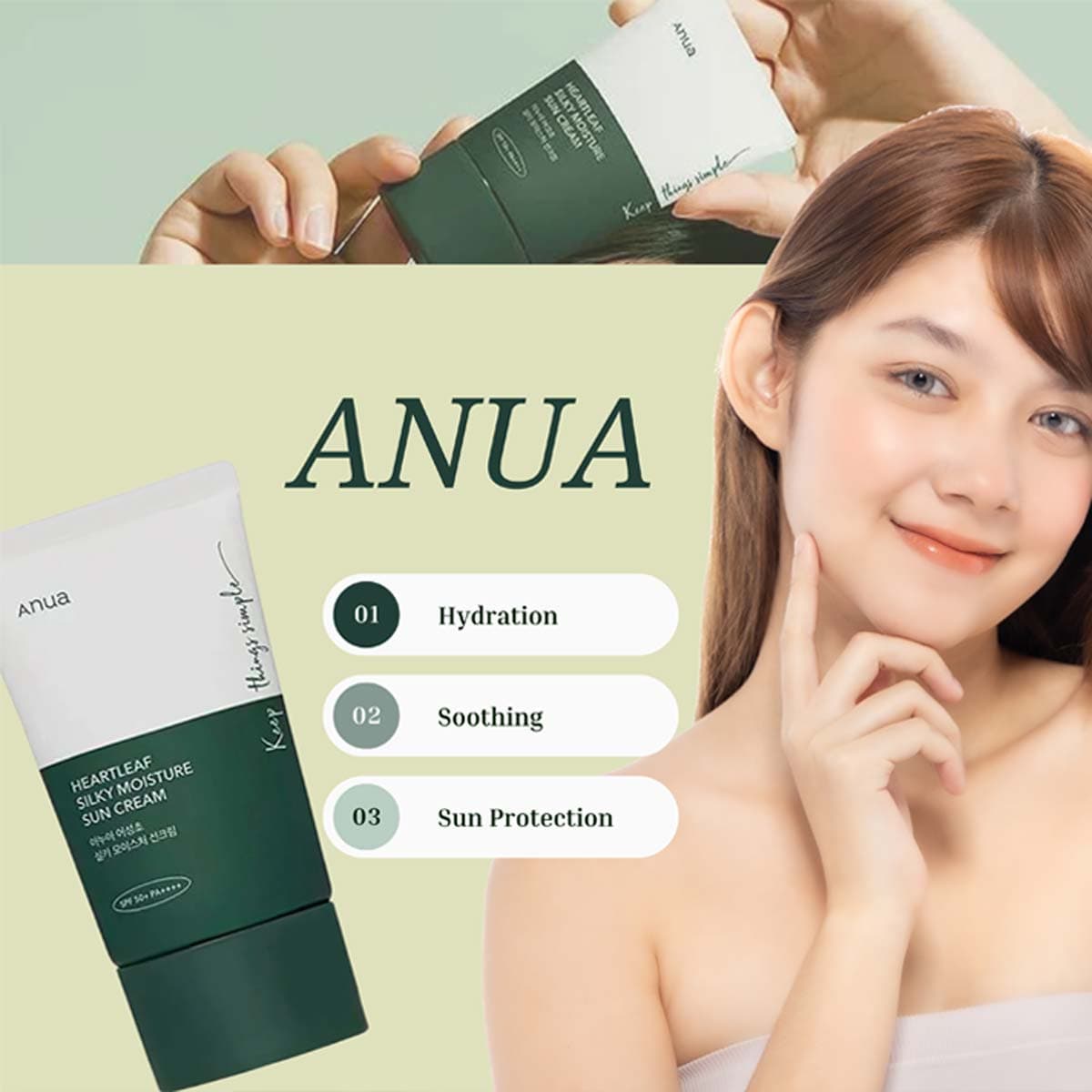 Anua Heartleaf Silky Moisture Sun Cream SPF 50+ PA++++