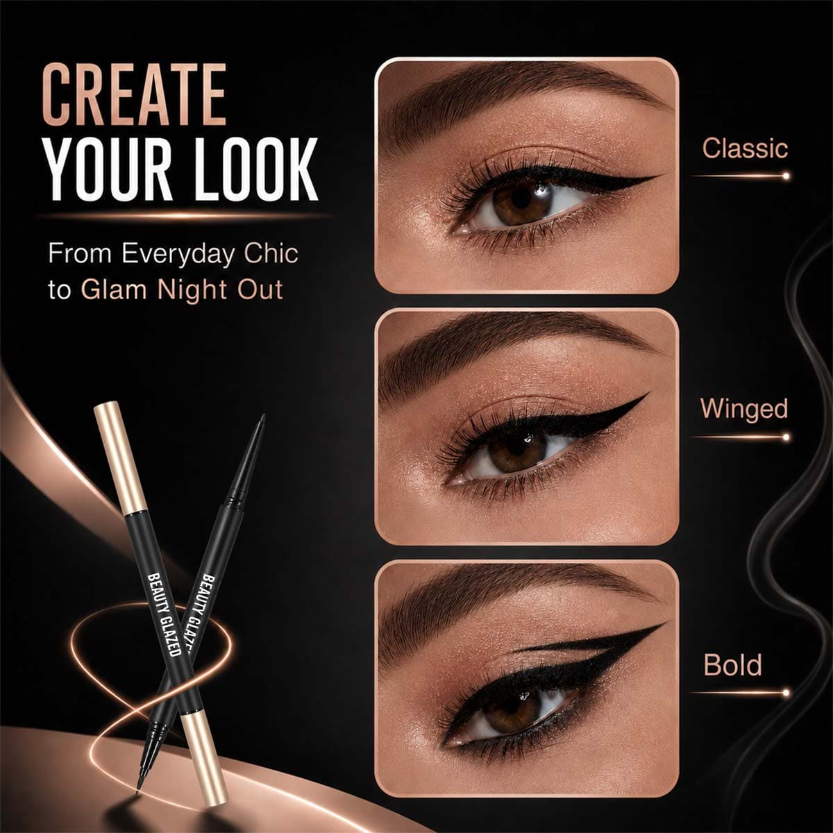 Beauty Glazed Stereoscopic Gel Ink Dual Ended Eyeliner