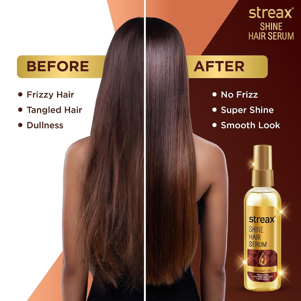 Streax Shine Hair Serum Vitalized With Walnut Oil