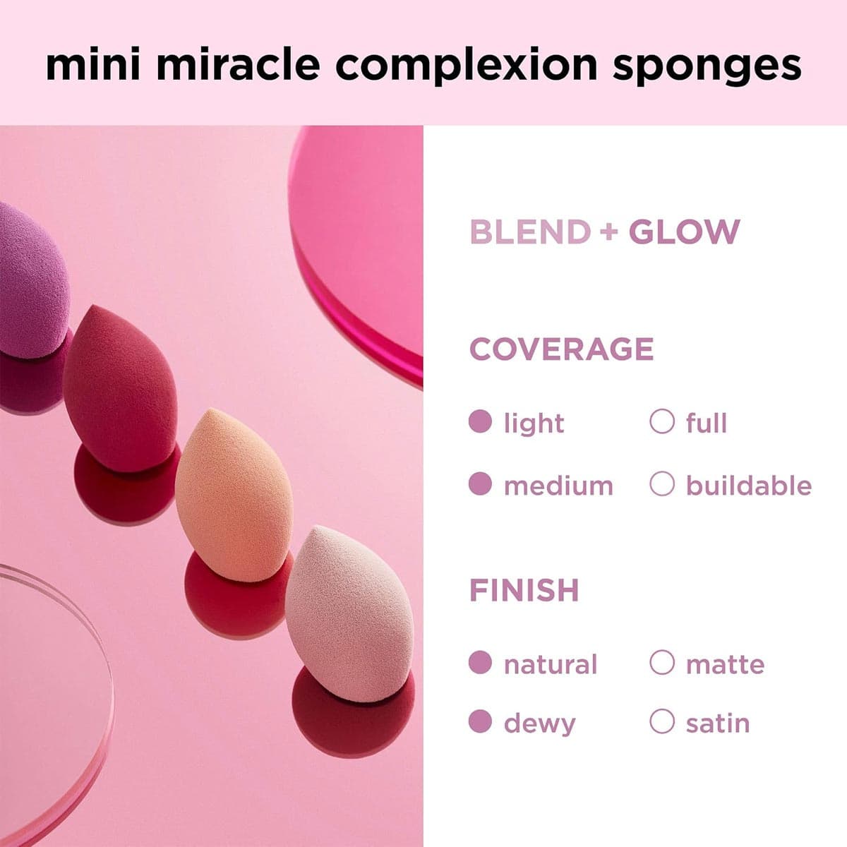 Real Techniques 4 Mini Miracle Complexion Sponges 1492