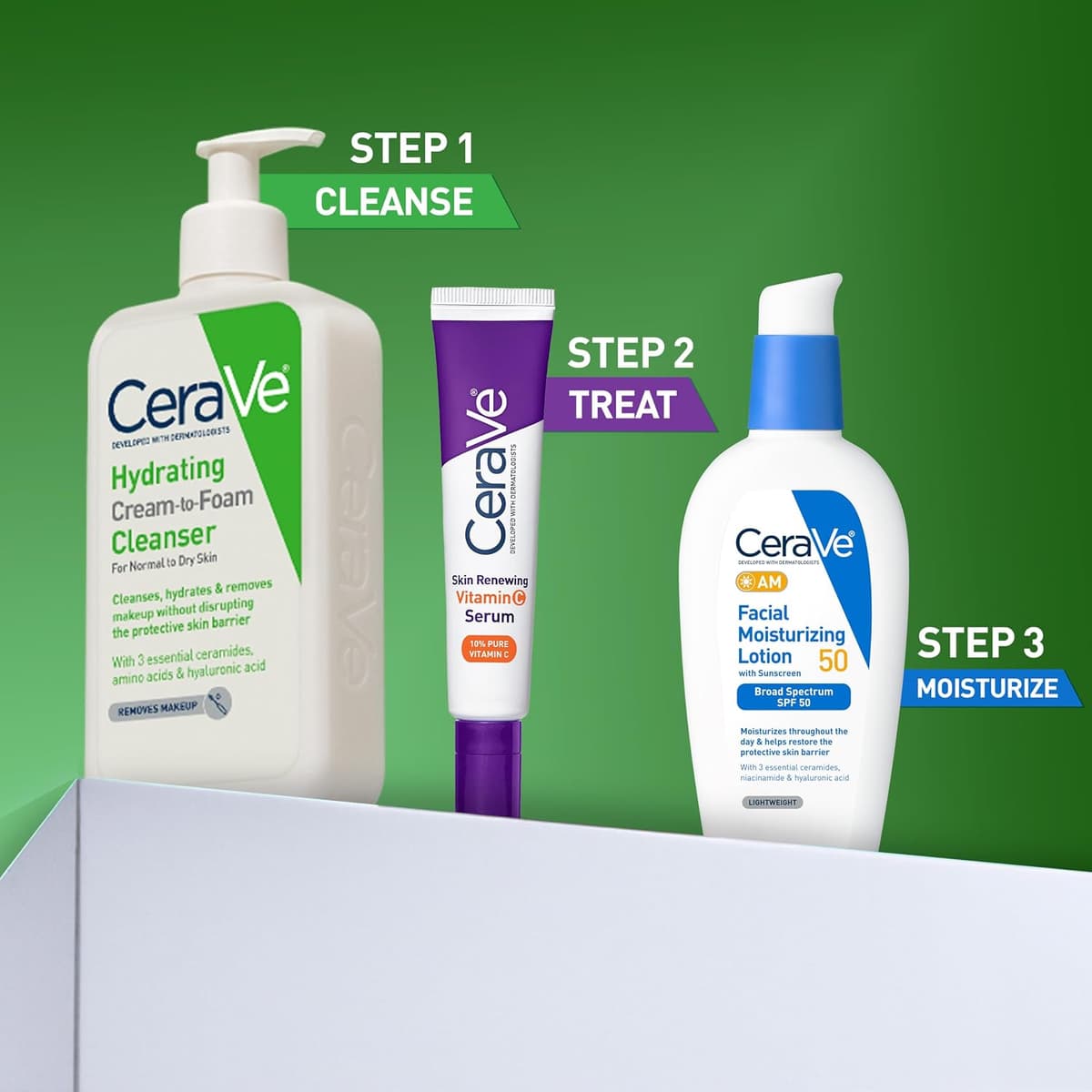 CeraVe Hydrating Cream-to-Foam Cleanser For Normal to Dry Skin (USA Variant)