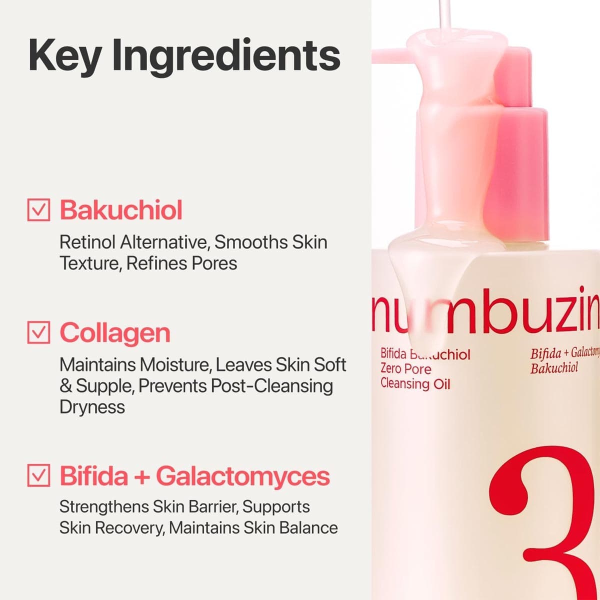 Numbuzin No.3 Bifida Bakuchiol Zero Pore Cleansing Oil