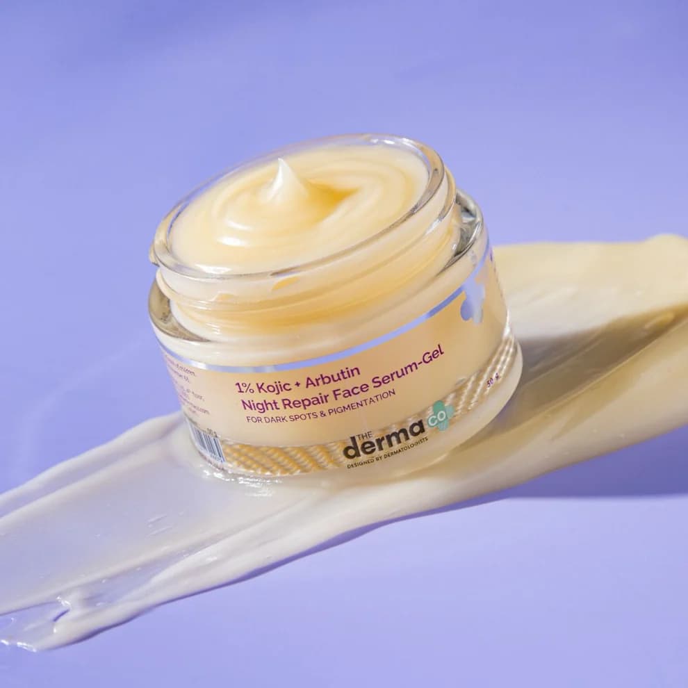The Derma Co 1% Kojic + Arbutin Night Repair Face Serum-Gel