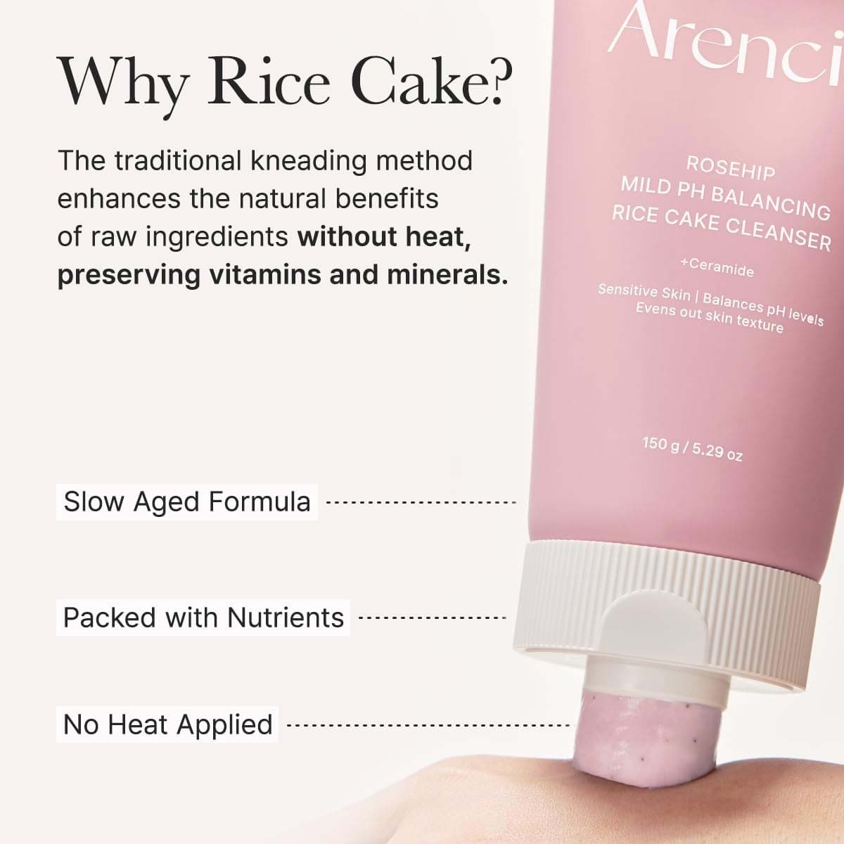 Arencia Rosehip Mild PH Balancing Rice Cake Cleanser
